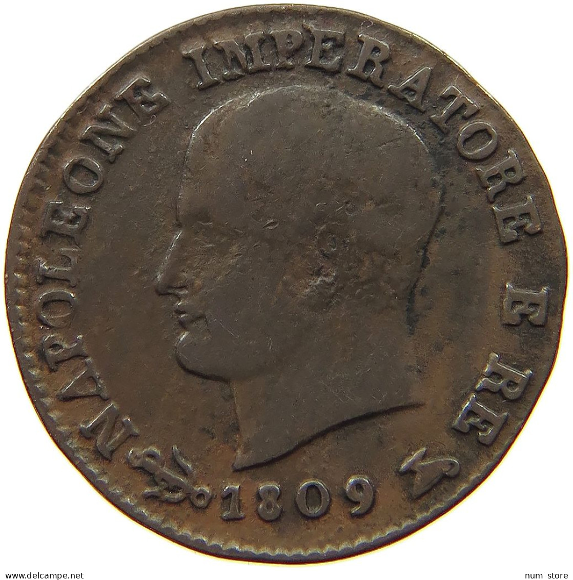 ITALY STATES NAPOLEON I. CENTESIMO 1809 V Napoleon I. (1804-1814, 1815) #t146 0355 - Napoleonic