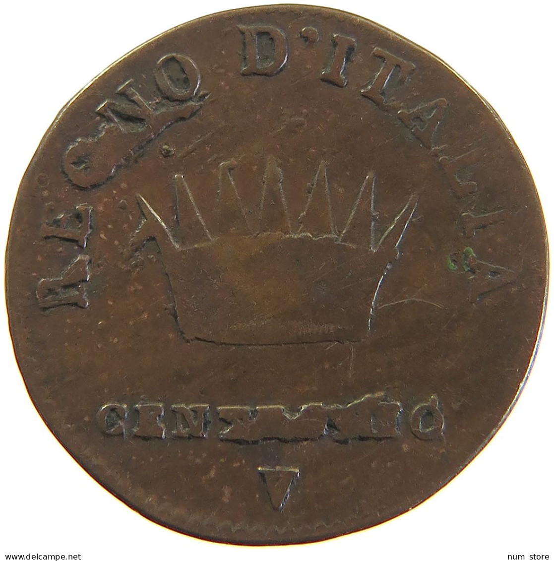 ITALY STATES NAPOLEON I. CENTESIMO 1809 V Napoleon I. (1804-1814, 1815) PLANCHET ERROR #t017 0021 - Napoleonic