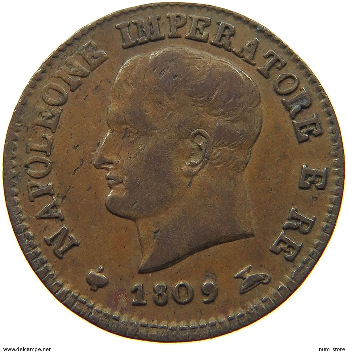 ITALY STATES NAPOLEON I. CENTESIMO 1809 M Napoleon I. (1804-1814, 1815) #t107 0183 - Napoléonniennes