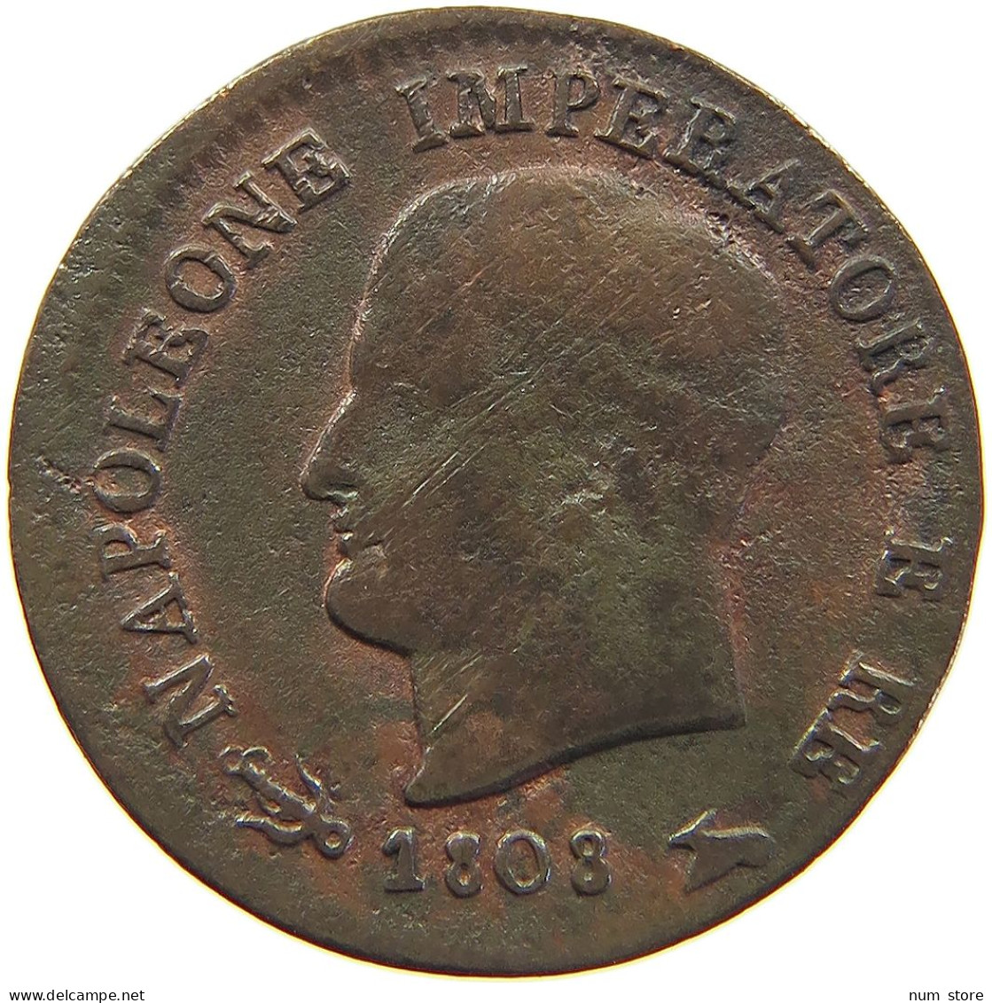 ITALY STATES NAPOLEON I. CENTESIMO 1808 V Napoleon I. (1804-1814, 1815) #c039 0179 - Napoleoniche