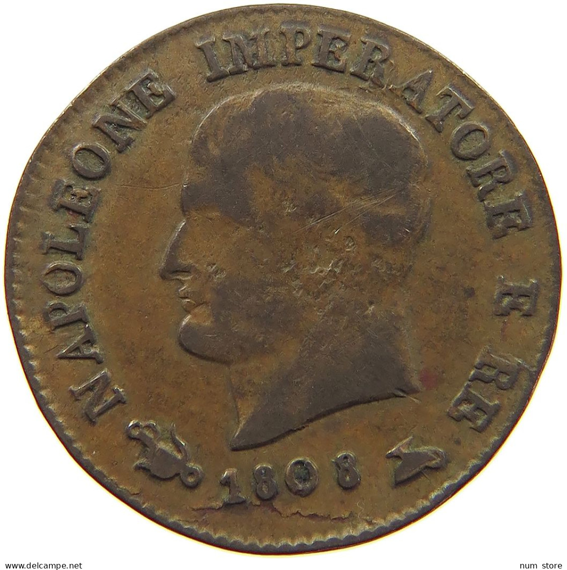 ITALY STATES NAPOLEON I. CENTESIMO 1808 V Napoleon I. (1804-1814, 1815) #c083 0549 - Napoleonische