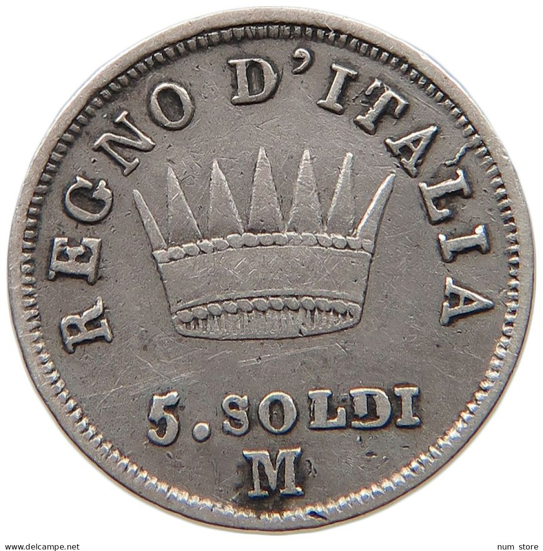 ITALY STATES NAPOLEON I. 5 SOLDI 1813 S Napoleon I. (1804-1814, 1815) #t107 0485 - Napoleonic