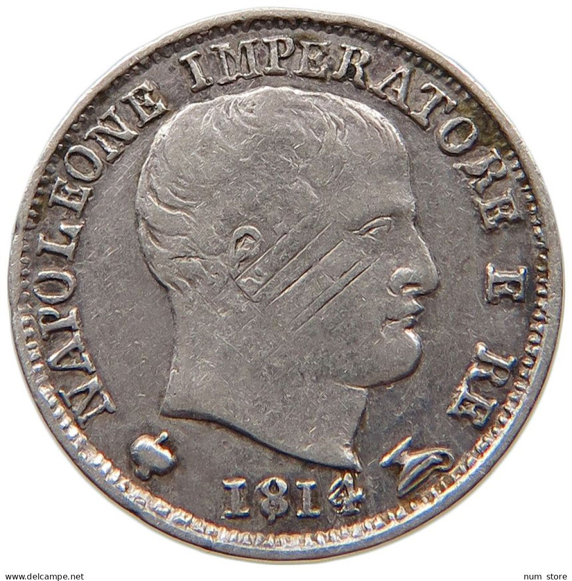 ITALY STATES NAPOLEON I. 5 SOLDI 1814 M Napoleon I. (1804-1814, 1815) OVERSTRUCK DATE #t083 0039 - Napoleoniche