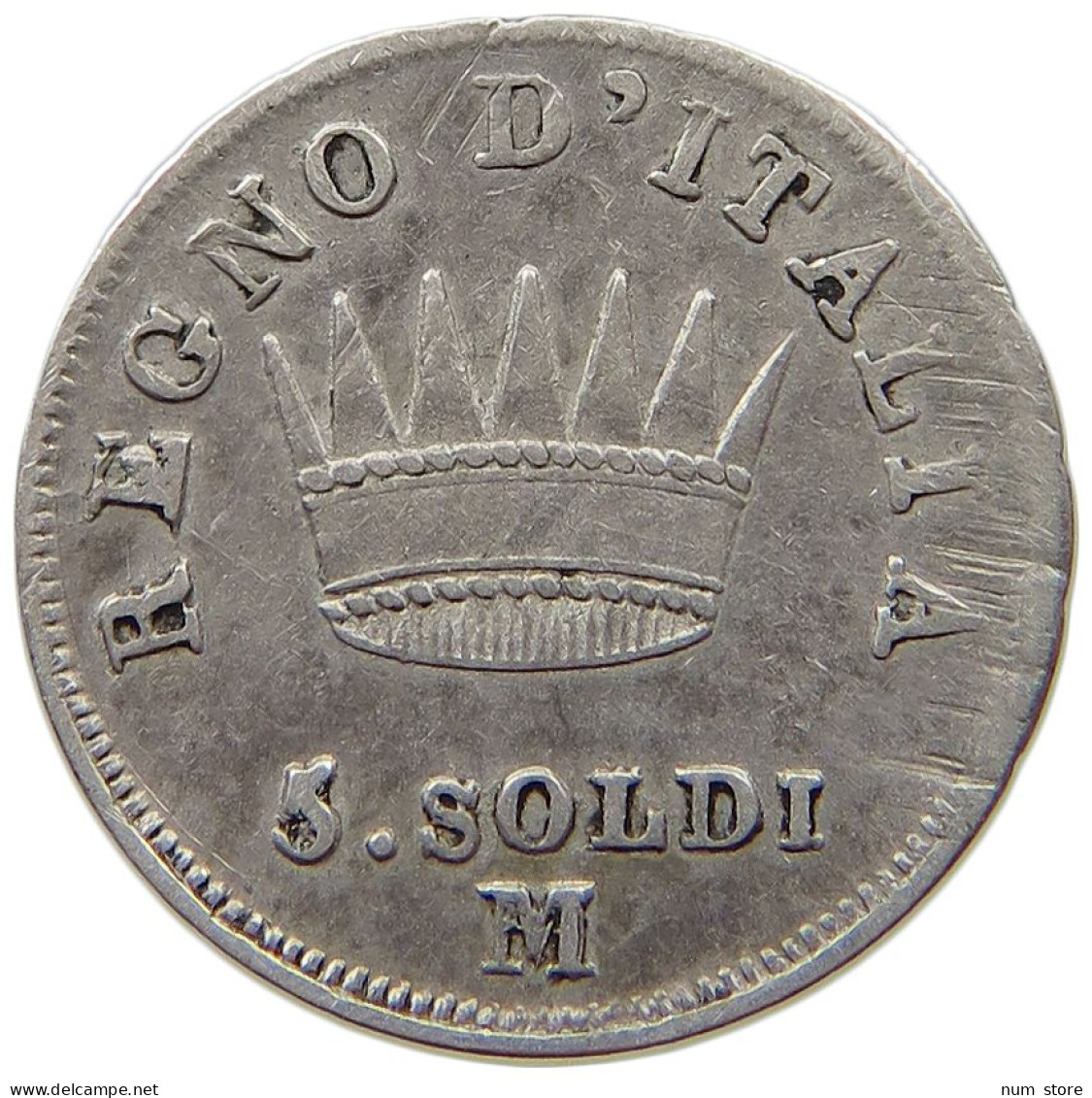 ITALY STATES NAPOLEON I. 5 SOLDI 1814 M Napoleon I. (1804-1814, 1815) DATE ERROR #t144 0369 - Napoleonic