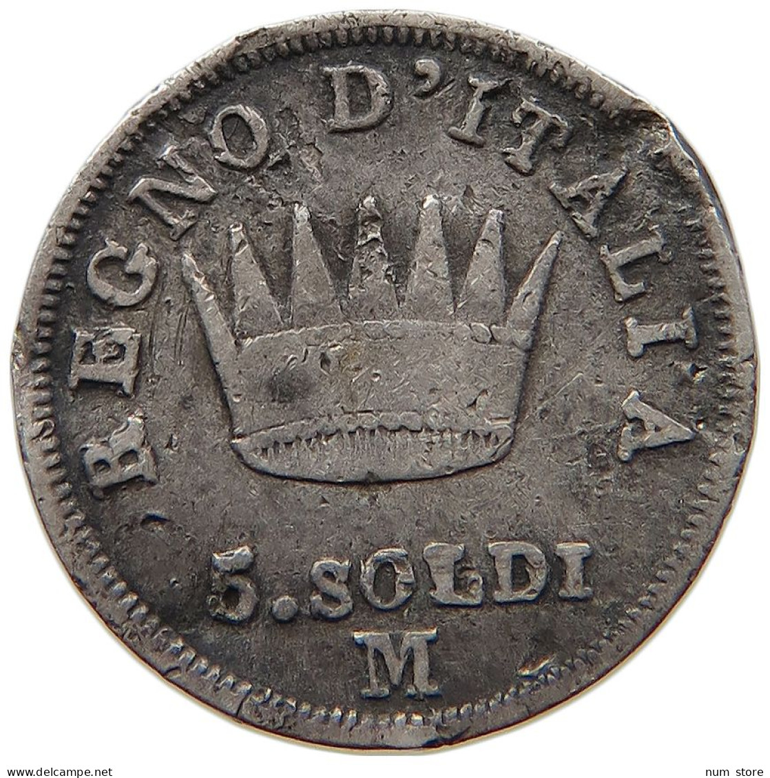 ITALY STATES NAPOLEON I. 5 SOLDI 1813 M Napoleon I. (1804-1814, 1815) #s013 0223 - Napoleonic