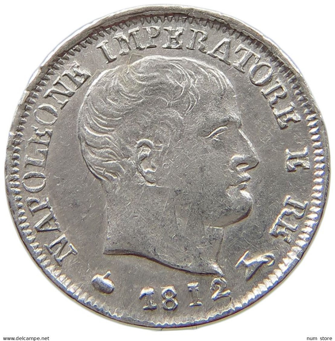 ITALY STATES NAPOLEON I. 5 SOLDI 1812 M Napoleon I. (1804-1814, 1815) OVERSTRUCK HEAD OVER CROWN #t144 0373 - Napoleoniche