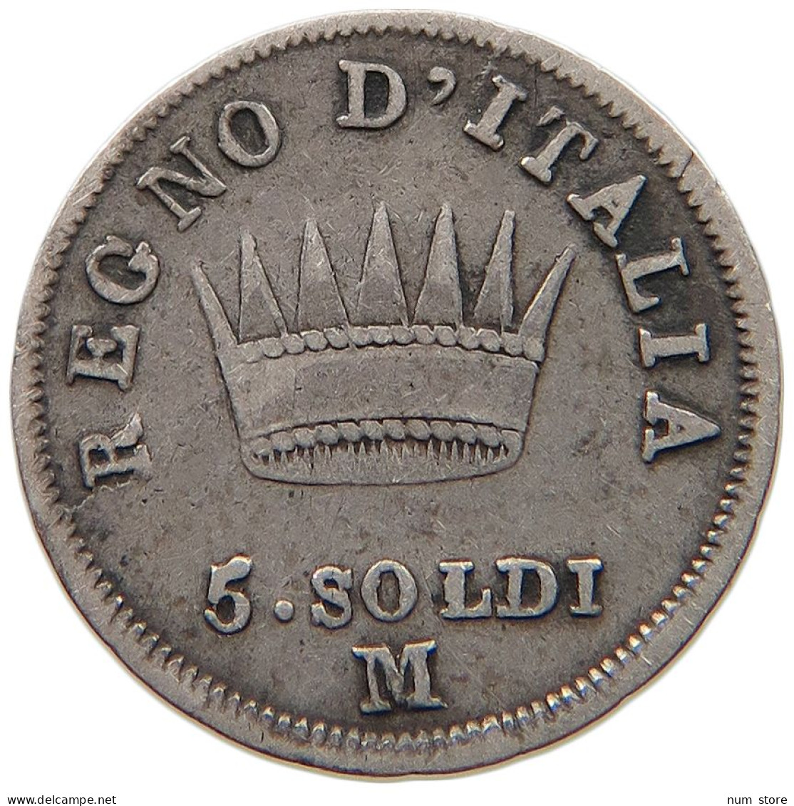 ITALY STATES NAPOLEON I. 5 SOLDI 1812 M Napoleon I. (1804-1814, 1815) #t107 0497 - Napoleonic