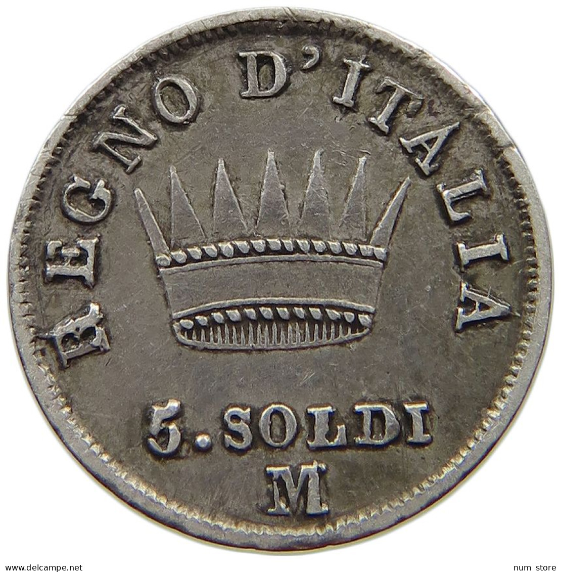 ITALY STATES NAPOLEON I. 5 SOLDI 1812 M Napoleon I. (1804-1814, 1815) #t144 0367 - Napoleonic