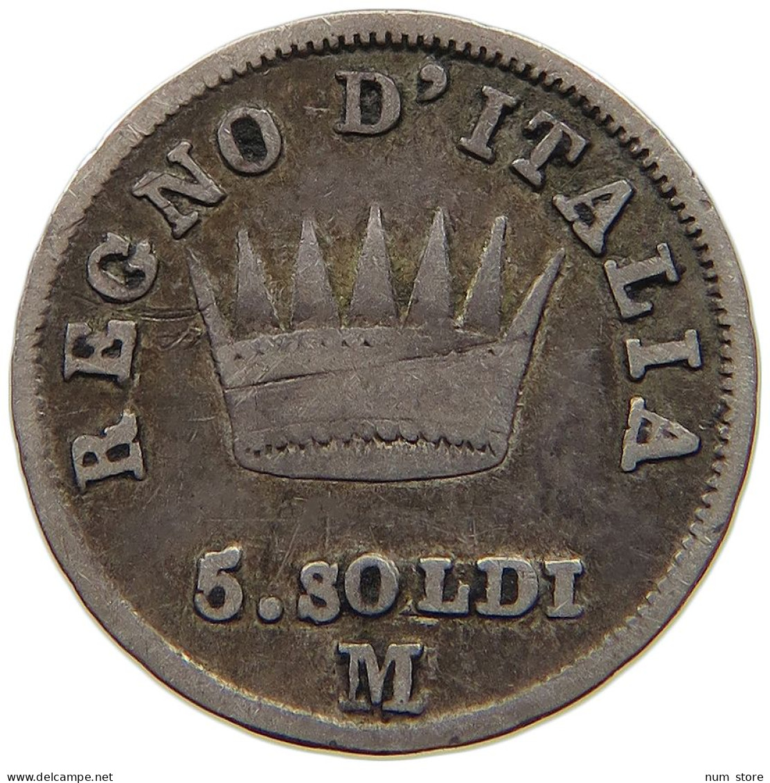 ITALY STATES NAPOLEON I. 5 SOLDI 1810 M Napoleon I. (1804-1814, 1815) #t061 0465 - Napoleonic