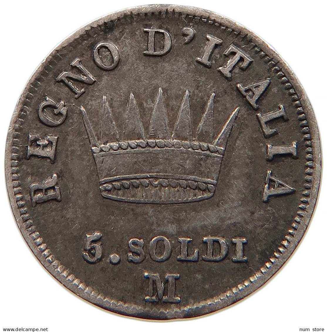 ITALY STATES NAPOLEON I. 5 SOLDI 1810 M Napoleon I. (1804-1814, 1815) #t011 0407 - Napoleoniche