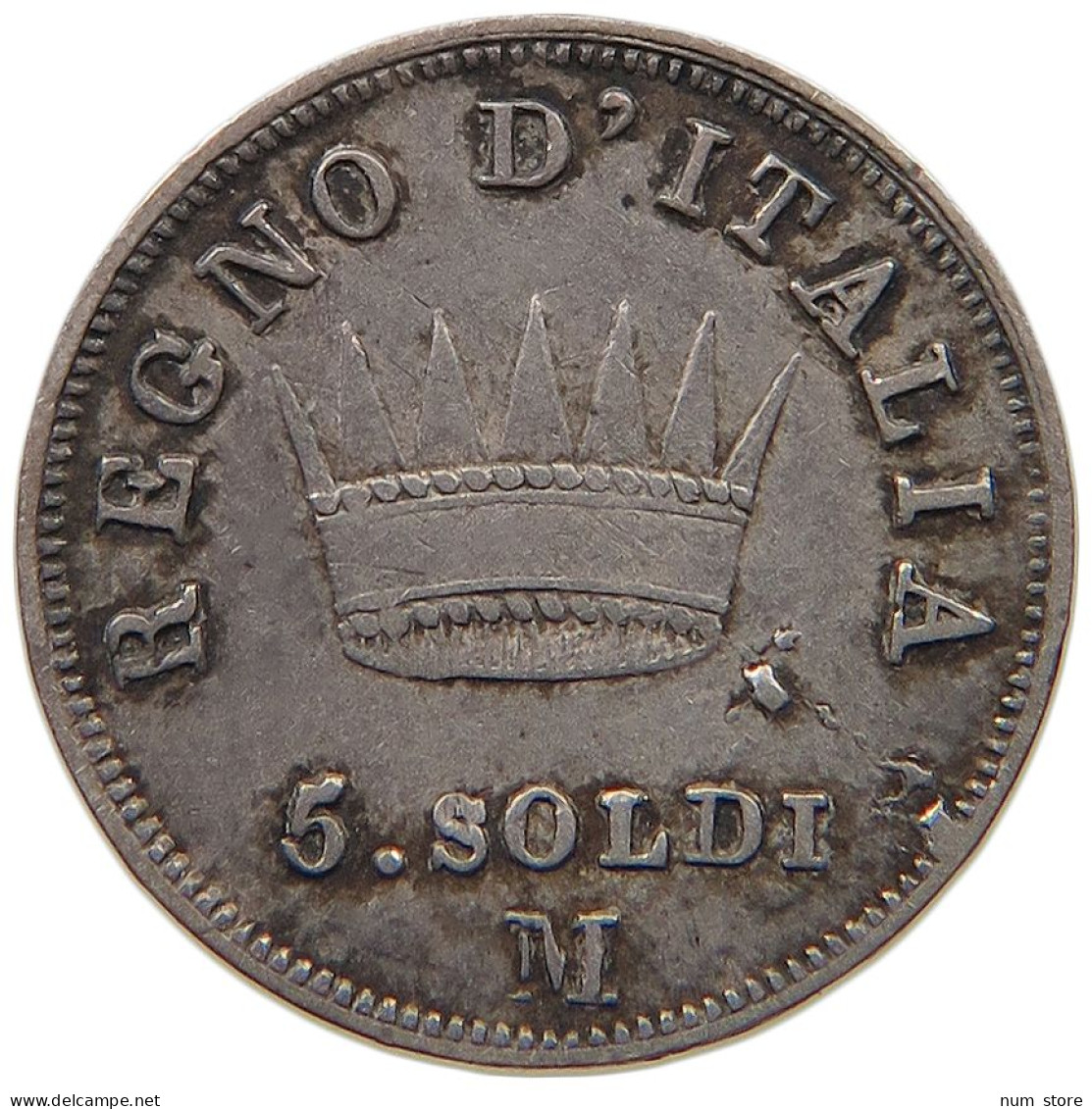 ITALY STATES NAPOLEON I. 5 SOLDI 1810 M Napoleon I. (1804-1814, 1815) #t107 0499 - Napoleonische