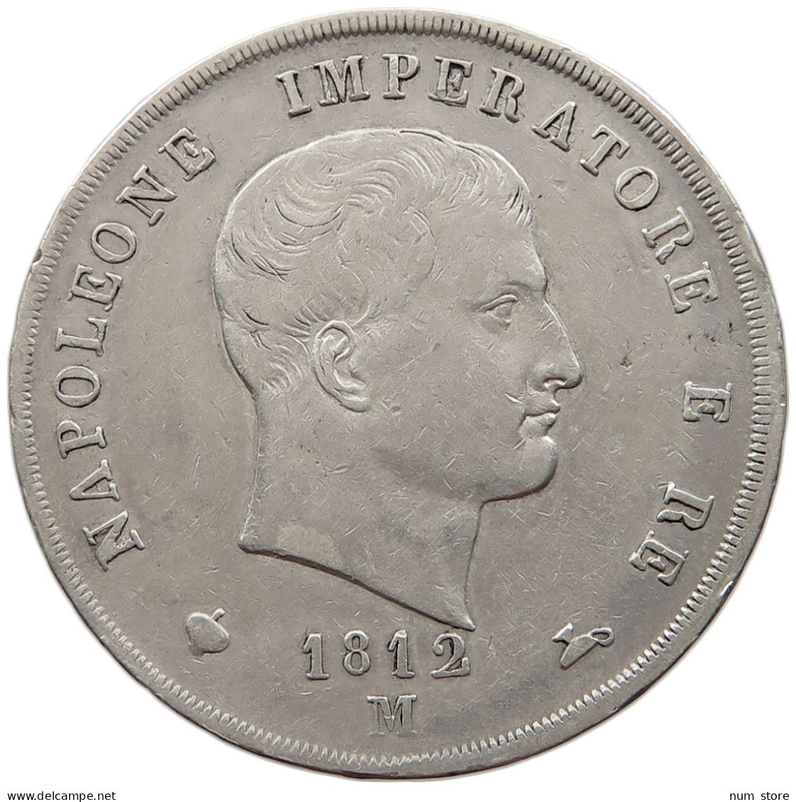 ITALY STATES NAPOLEON I. 5 LIRE 1812 M Napoleon I. (1804-1814, 1815) #t144 0091 - Napoleonic