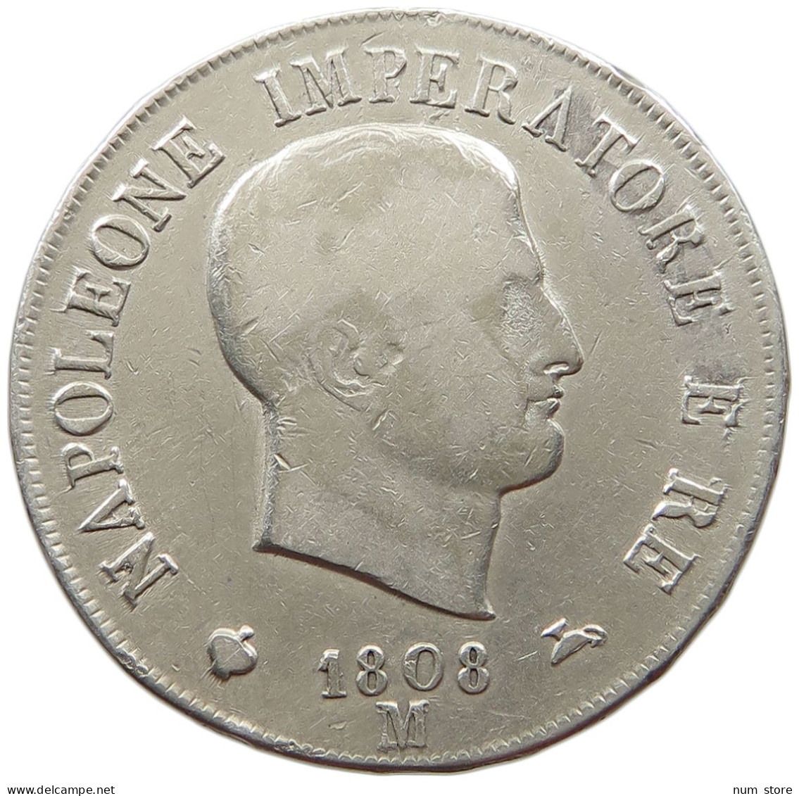 ITALY STATES NAPOLEON I. 5 LIRE 1808 M Napoleon I. (1804-1814, 1815) #t147 0119 - Napoleonic