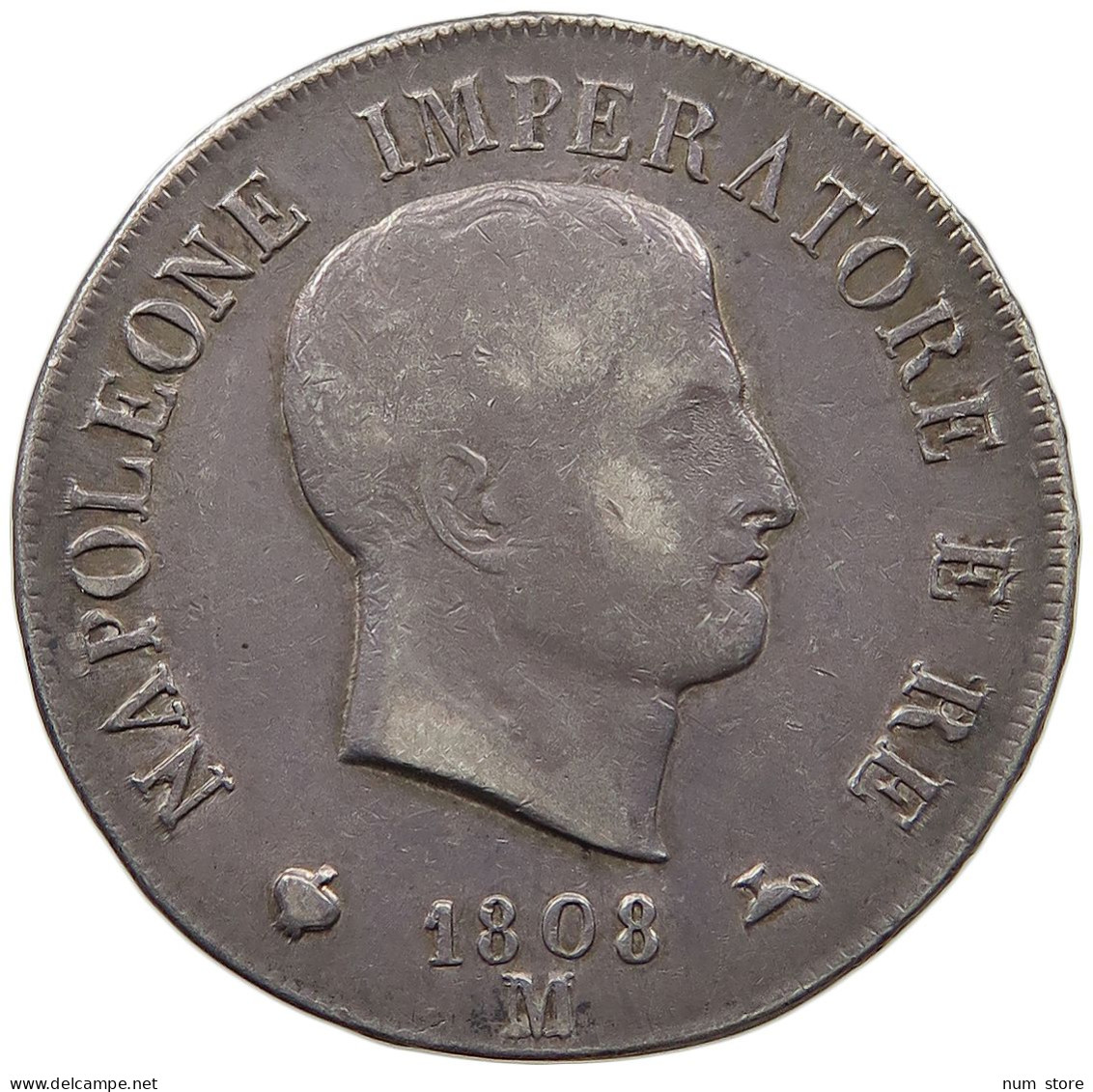 ITALY STATES NAPOLEON I. 5 LIRE 1808 M Napoleon I. (1804-1814, 1815) #t107 0099 - Napoleonic