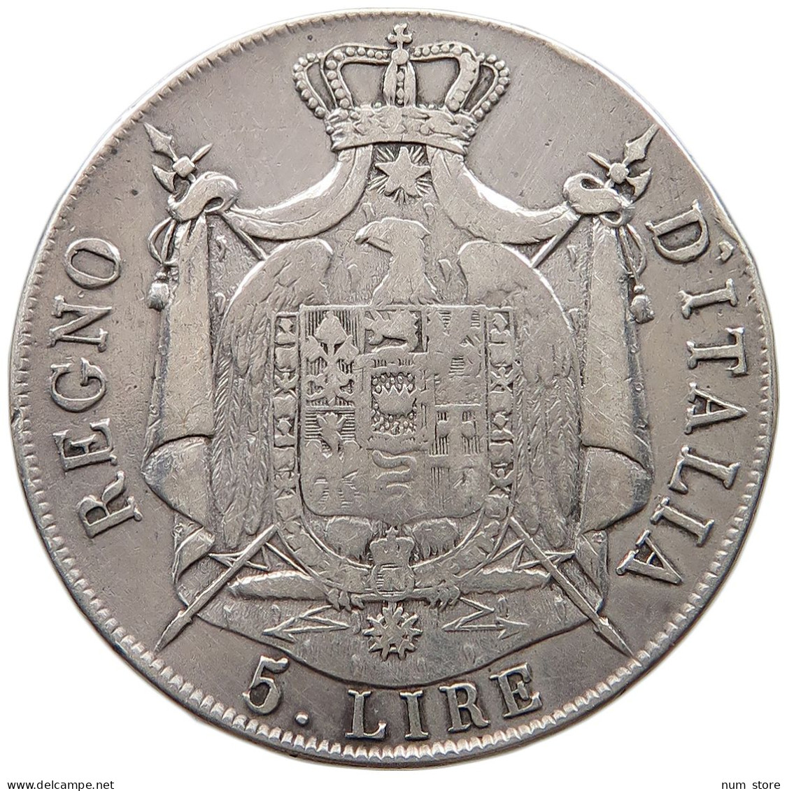 ITALY STATES NAPOLEON I. 5 LIRE 1807 M Napoleon I. (1804-1814, 1815) #t107 0093 - Napoleonic