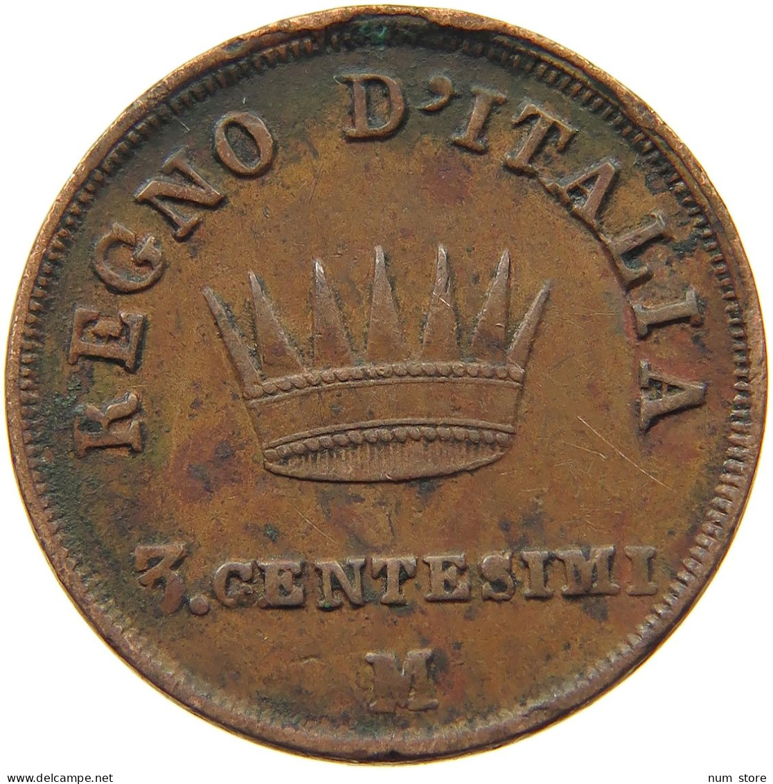 ITALY STATES NAPOLEON I. 3 CENTESIMI 1813 M Napoleon I. (1804-1814, 1815) #s036 0569 - Napoleonic