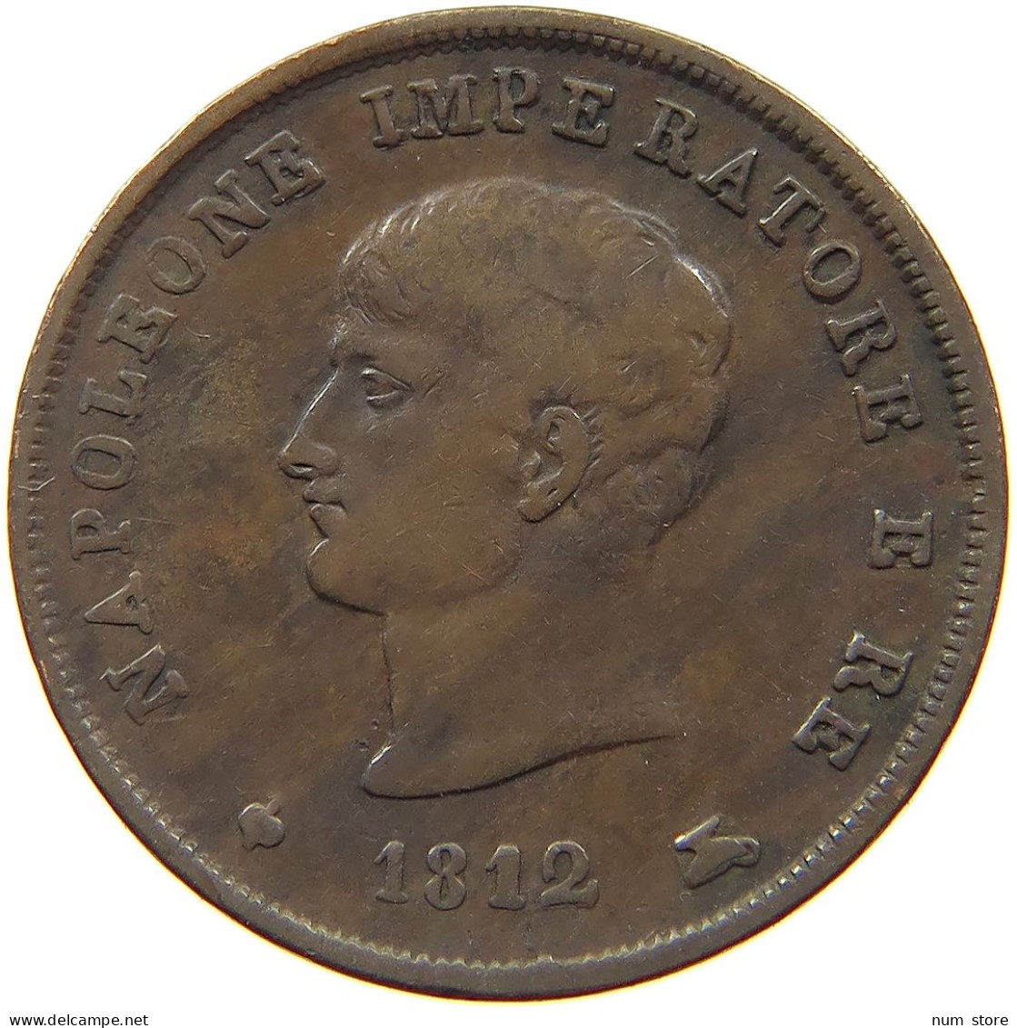 ITALY STATES NAPOLEON I. 3 CENTESIMI 1812 M Napoleon I. (1804-1814, 1815) #t149 0191 - Napoleonic