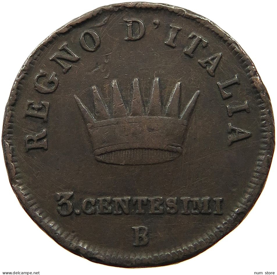 ITALY STATES NAPOLEON I. 3 CENTESIMI 1810/09 B Napoleon I. (1804-1814, 1815) #t060 0455 - Napoleonic