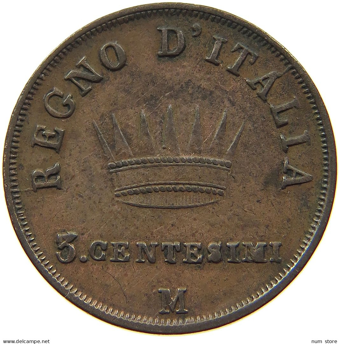 ITALY STATES NAPOLEON I. 3 CENTESIMI 1812 M Napoleon I. (1804-1814, 1815) #t146 0201 - Napoleonische