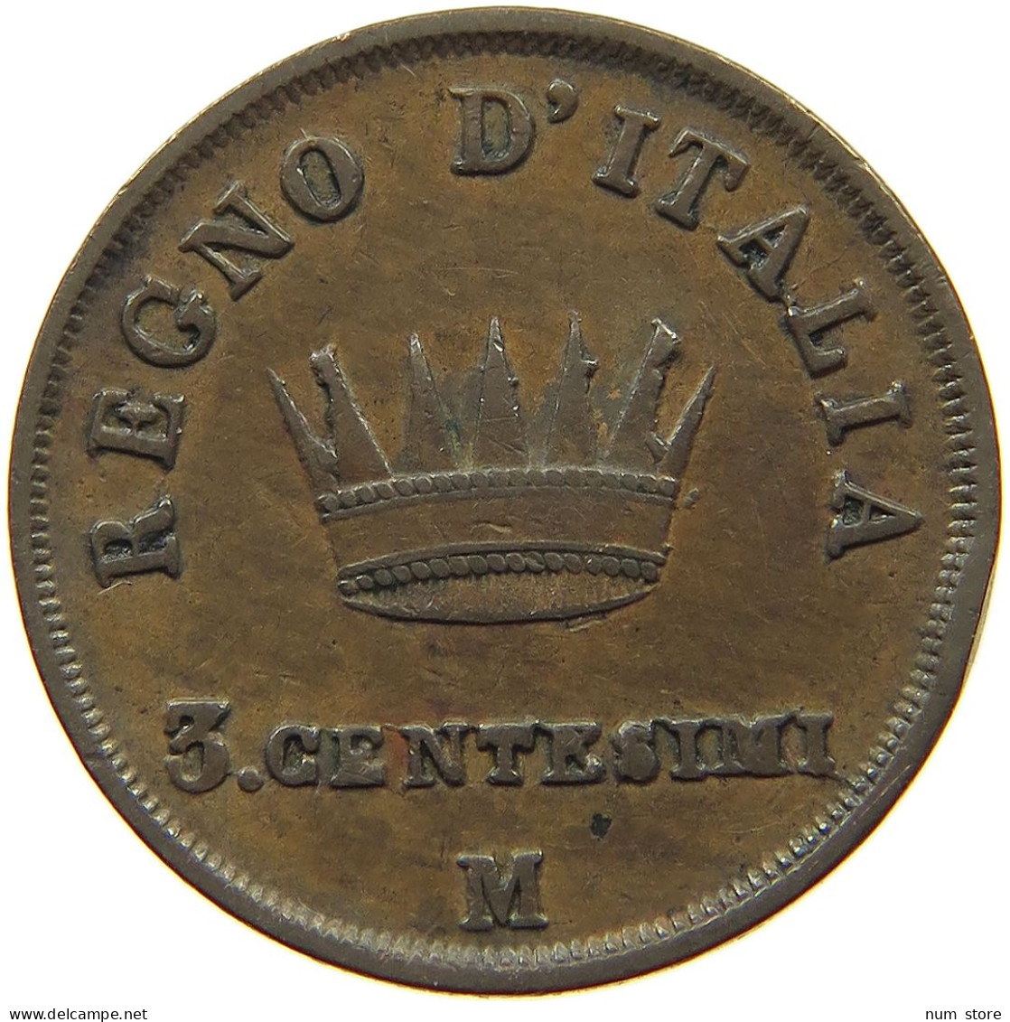 ITALY STATES NAPOLEON I. 3 CENTESIMI 1811 M Napoleon I. (1804-1814, 1815) #t144 0841 - Napoléonniennes