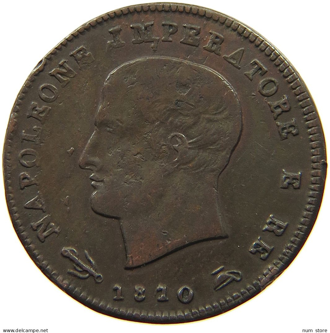 ITALY STATES NAPOLEON I. 3 CENTESIMI 1810 V Napoleon I. (1804-1814, 1815) #t092 0173 - Napoléonniennes