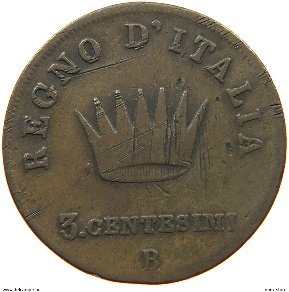 ITALY STATES NAPOLEON I. 3 CENTESIMI 1810/00 B Napoleon I. (1804-1814, 1815) #t144 0847 - Napoleonische