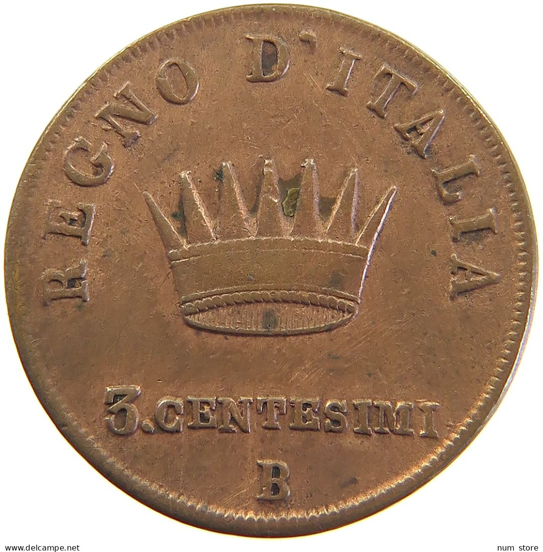 ITALY STATES NAPOLEON I. 3 CENTESIMI 1810 B Napoleon I. (1804-1814, 1815) #t016 0263 - Napoleonic