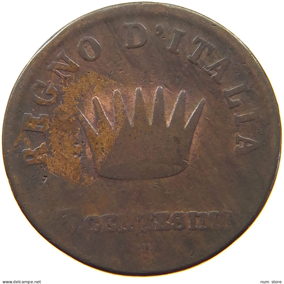 ITALY STATES NAPOLEON I. 3 CENTESIMI 1810 Napoleon I. (1804-1814, 1815) #a011 0157 - Napoleonic