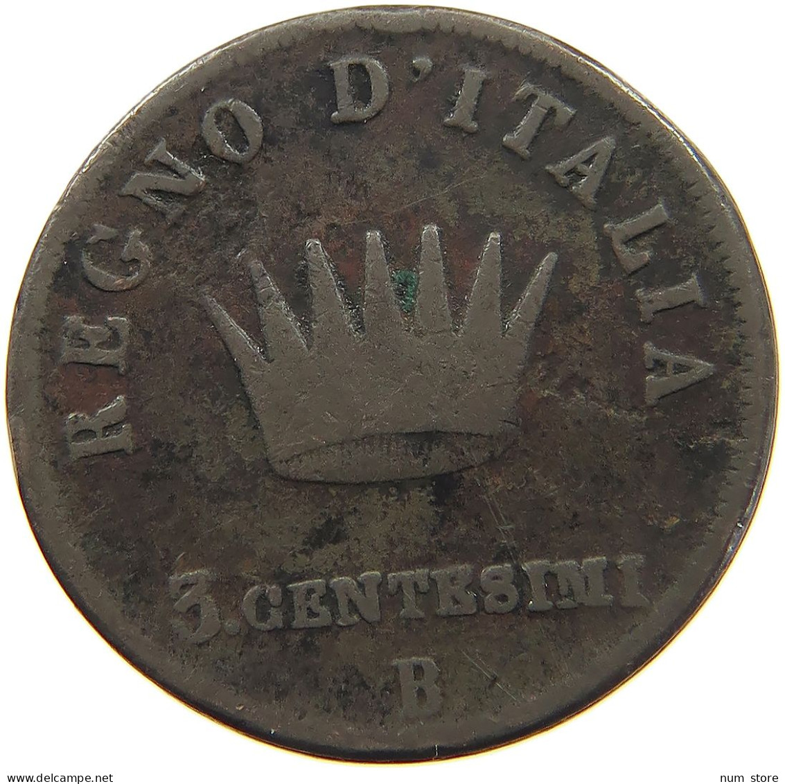 ITALY STATES NAPOLEON I. 3 CENTESIMI 1810 B Napoleon I. (1804-1814, 1815) #s077 0665 - Napoleonische