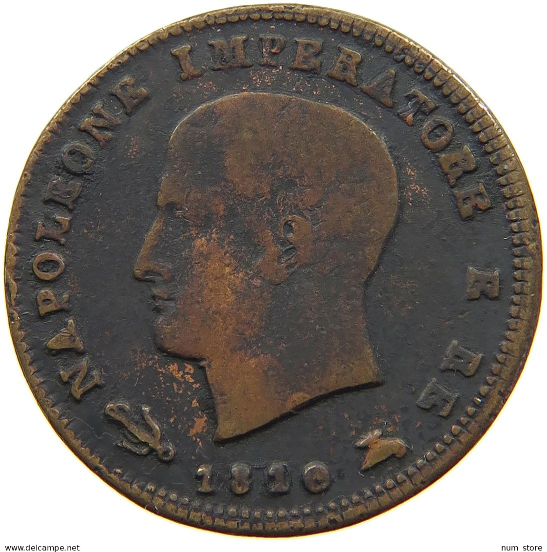 ITALY STATES NAPOLEON I. 3 CENTESIMI 1810 V Napoleon I. (1804-1814, 1815) #a085 0081 - Napoleonic