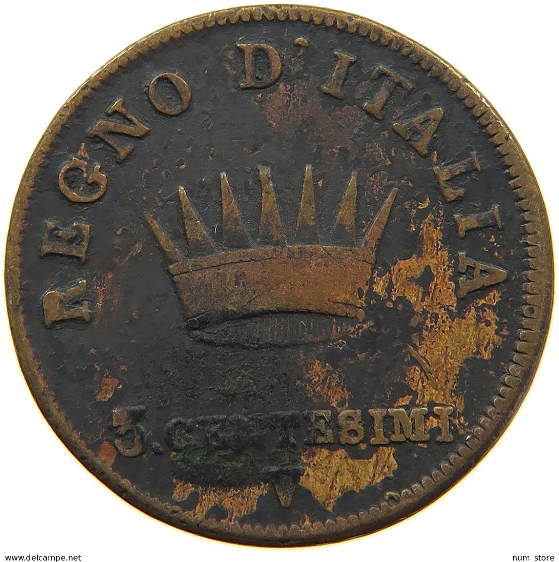 ITALY STATES NAPOLEON I. 3 CENTESIMI 1810 V Napoleon I. (1804-1814, 1815) #a085 0081 - Napoleoniche