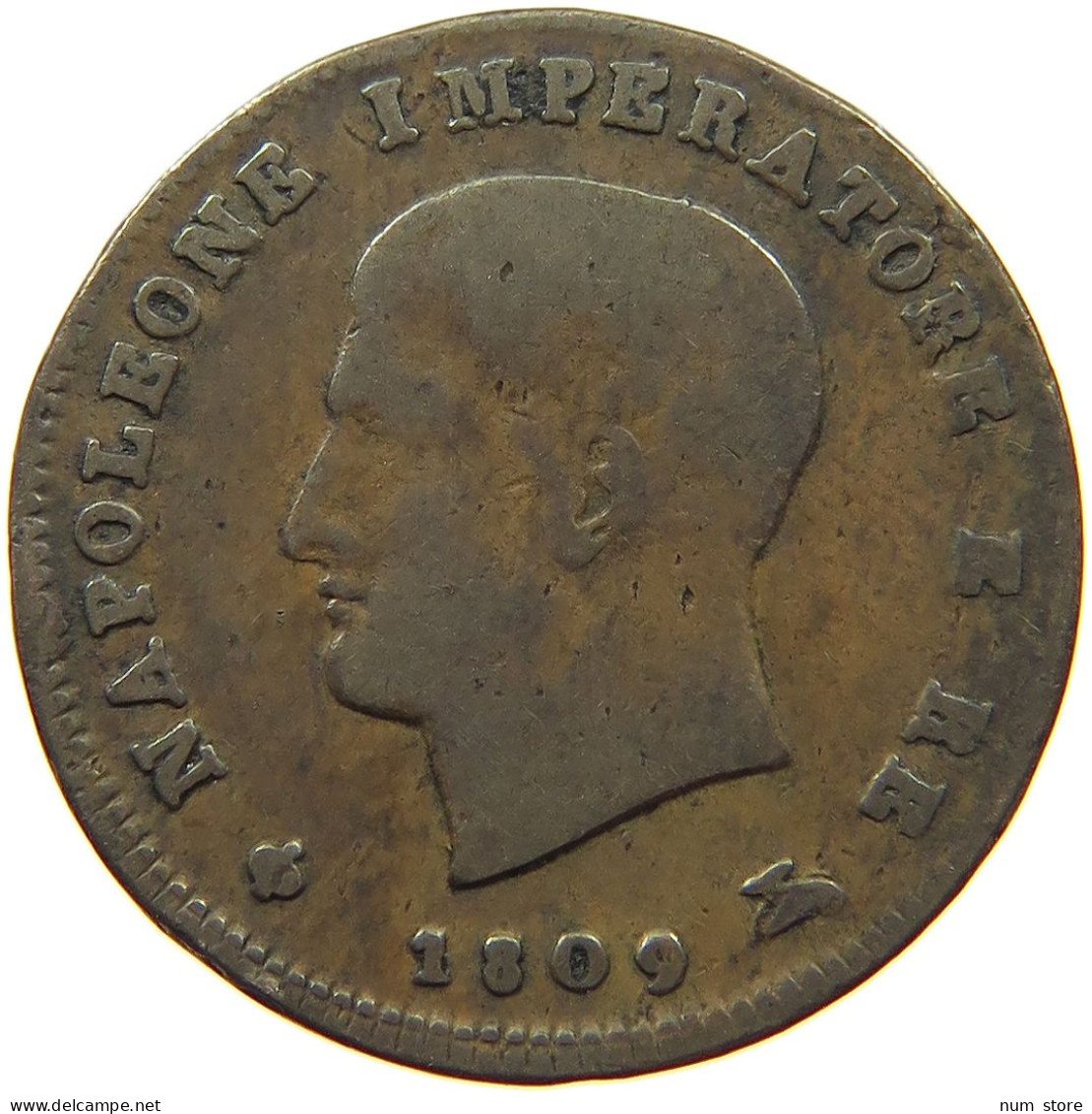 ITALY STATES NAPOLEON I. 3 CENTESIMI 1809 M Napoleon I. (1804-1814, 1815) #t144 0863 - Napoleonic