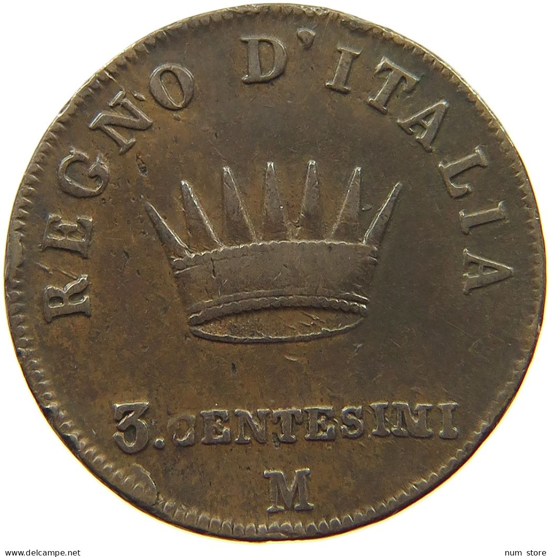 ITALY STATES NAPOLEON I. 3 CENTESIMI 1809 M Napoleon I. (1804-1814, 1815) #t142 0269 - Napoleonic