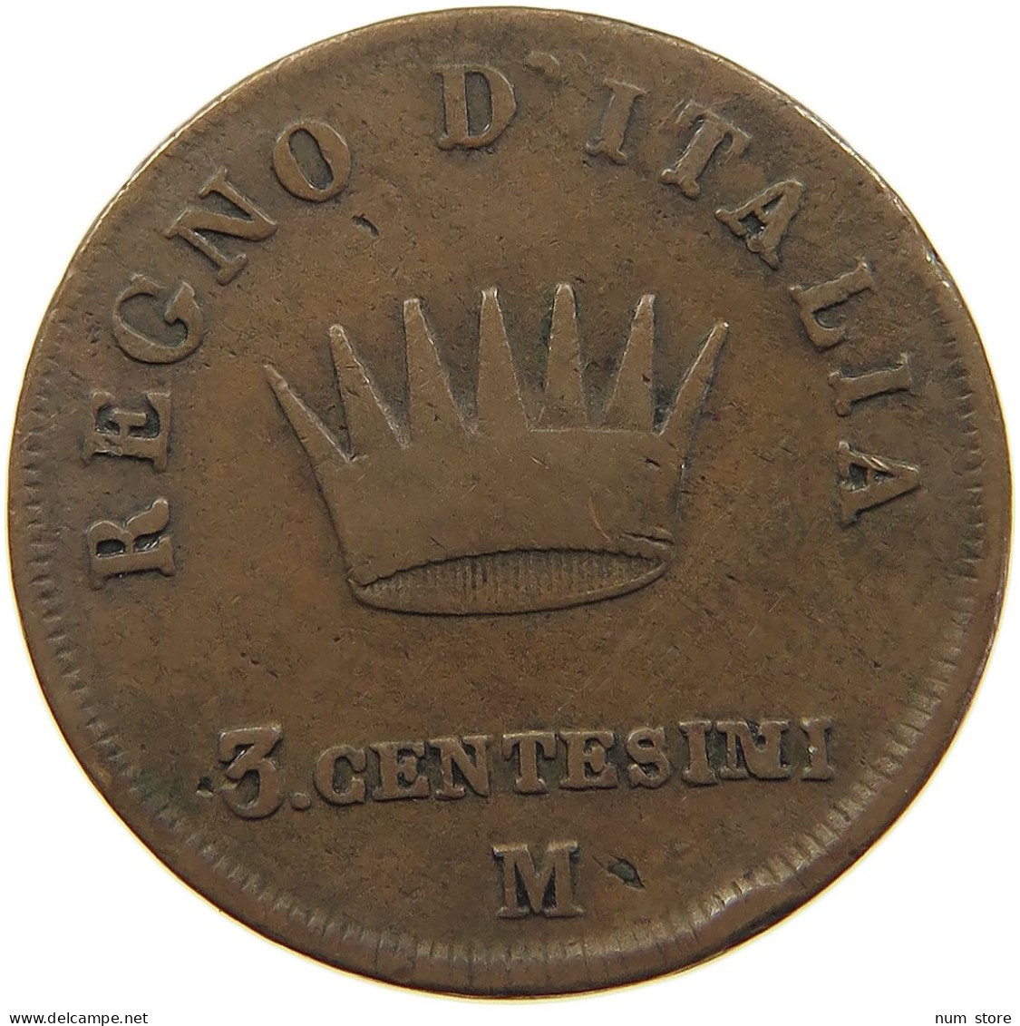 ITALY STATES NAPOLEON I. 3 CENTESIMI 1808 M Napoleon I. (1804-1814, 1815) #c080 0665 - Napoleonische