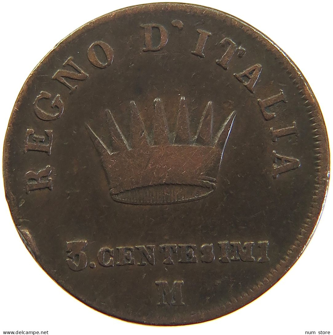 ITALY STATES NAPOLEON I. 3 CENTESIMI 1808 M Napoleon I. (1804-1814, 1815) #t016 0357 - Napoléonniennes