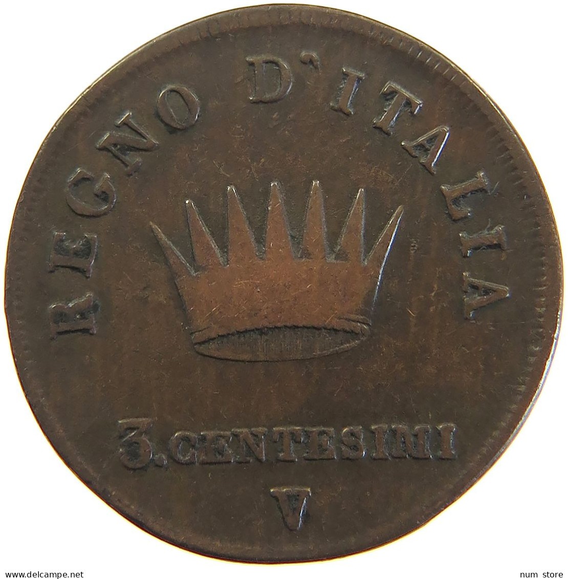 ITALY STATES NAPOLEON I. 3 CENTESIMI 1808 V Napoleon I. (1804-1814, 1815) #t016 0435 - Napoleoniche