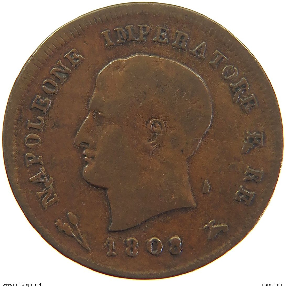 ITALY STATES NAPOLEON I. 3 CENTESIMI 1808 B Napoleon I. (1804-1814, 1815) #t016 0433 - Napoléonniennes