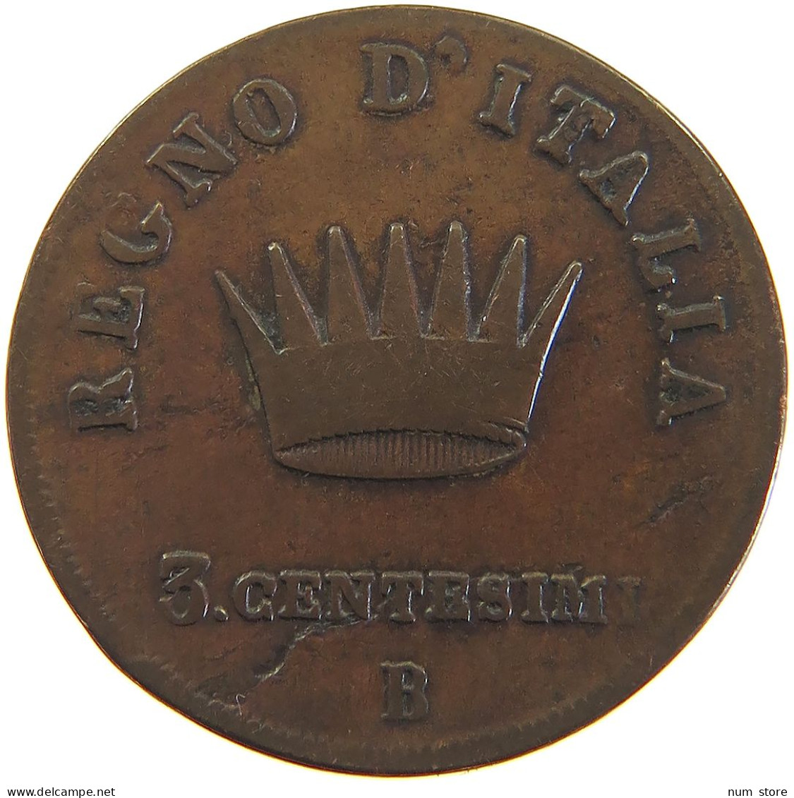 ITALY STATES NAPOLEON I. 3 CENTESIMI 1808 B Napoleon I. (1804-1814, 1815) #t016 0433 - Napoleoniche