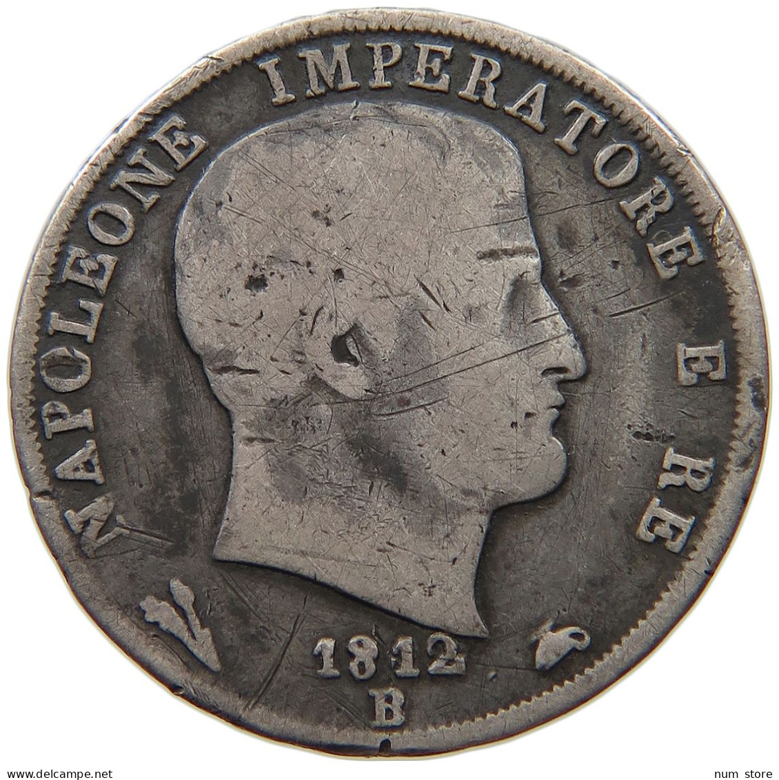 ITALY STATES NAPOLEON I. 2 LIRE 1812 B Napoleon I. (1804-1814, 1815) #t097 0351 - Napoleonic