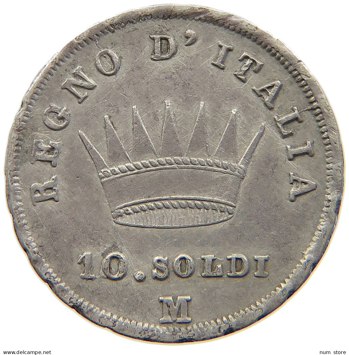 ITALY STATES NAPOLEON I. 10 SOLDI 1811 M Napoleon I. (1804-1814, 1815) #t161 0491 - Napoleonic