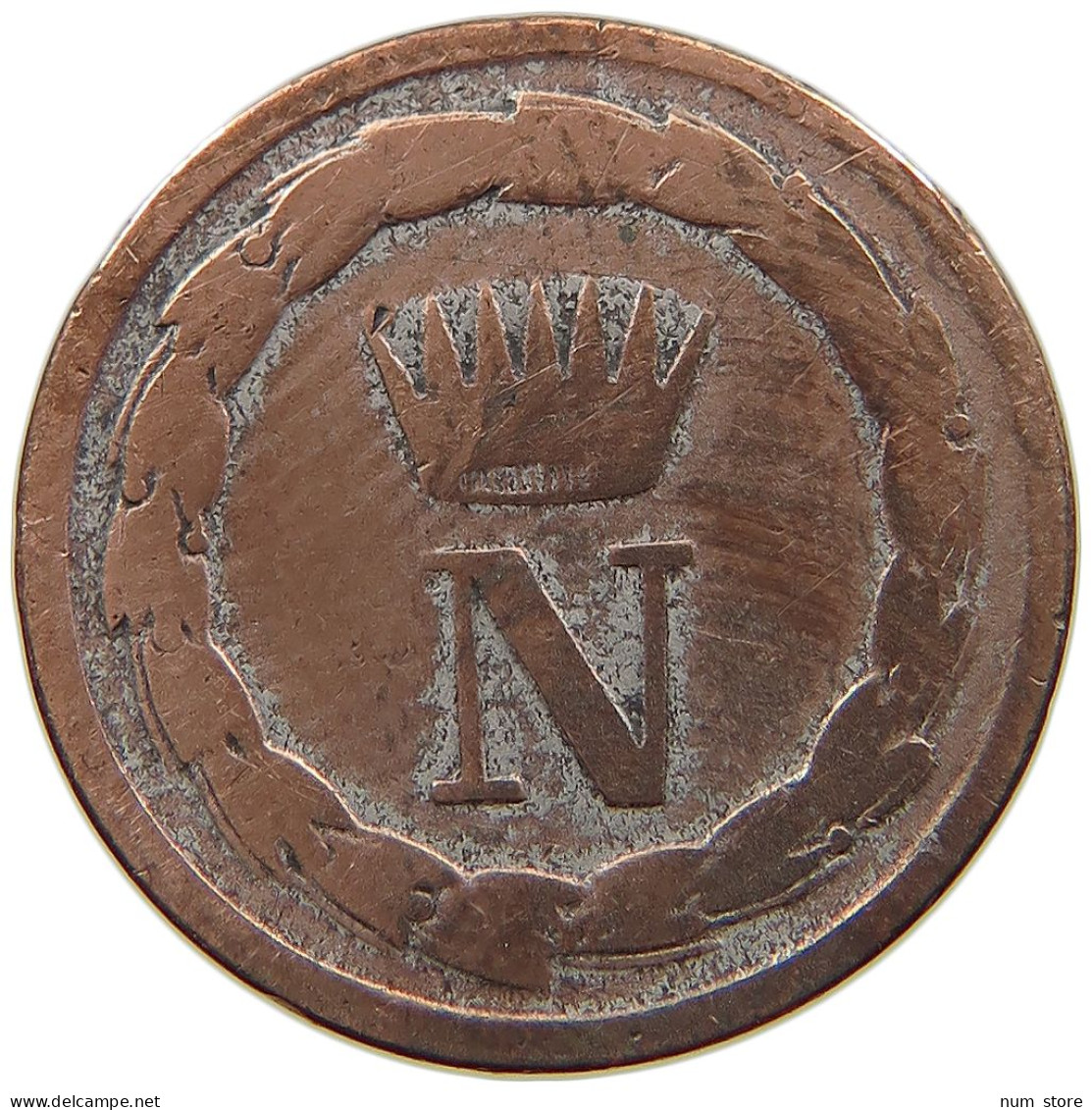 ITALY STATES NAPOLEON I. 10 CENTESIMI 1813 M Napoleon I. (1804-1814, 1815) #a004 0181 - Napoleoniche