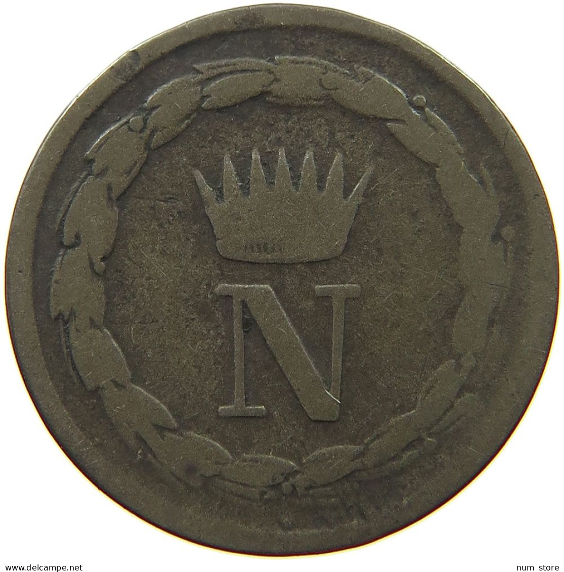 ITALY STATES NAPOLEON I. 10 CENTESIMI 1808 V Napoleon I. (1804-1814, 1815) 10 CENTESIMI 1808 V VERY RARE #t144 0917 - Napoleonische