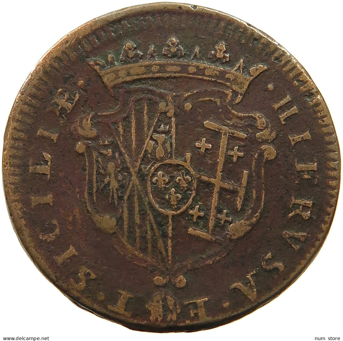 ITALY STATES NAPLES GRANO 1703 Felipe III. VERY RARE #t060 0513 - Napels & Sicilië