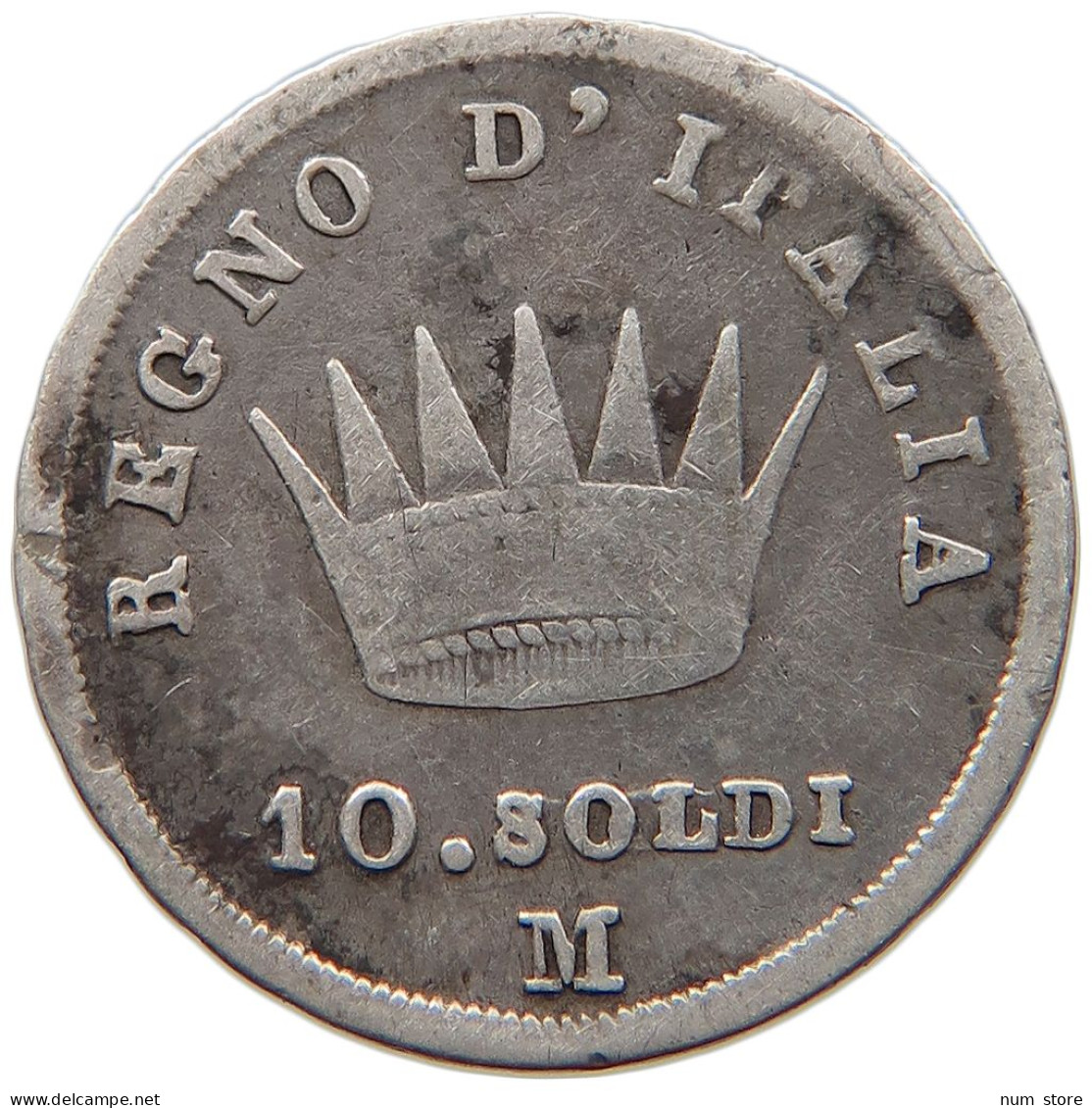 ITALY STATES NAPOLEON I. 10 SOLDI 1810 M Napoleon I. (1804-1814, 1815) #s004 0037 - Napoléonniennes