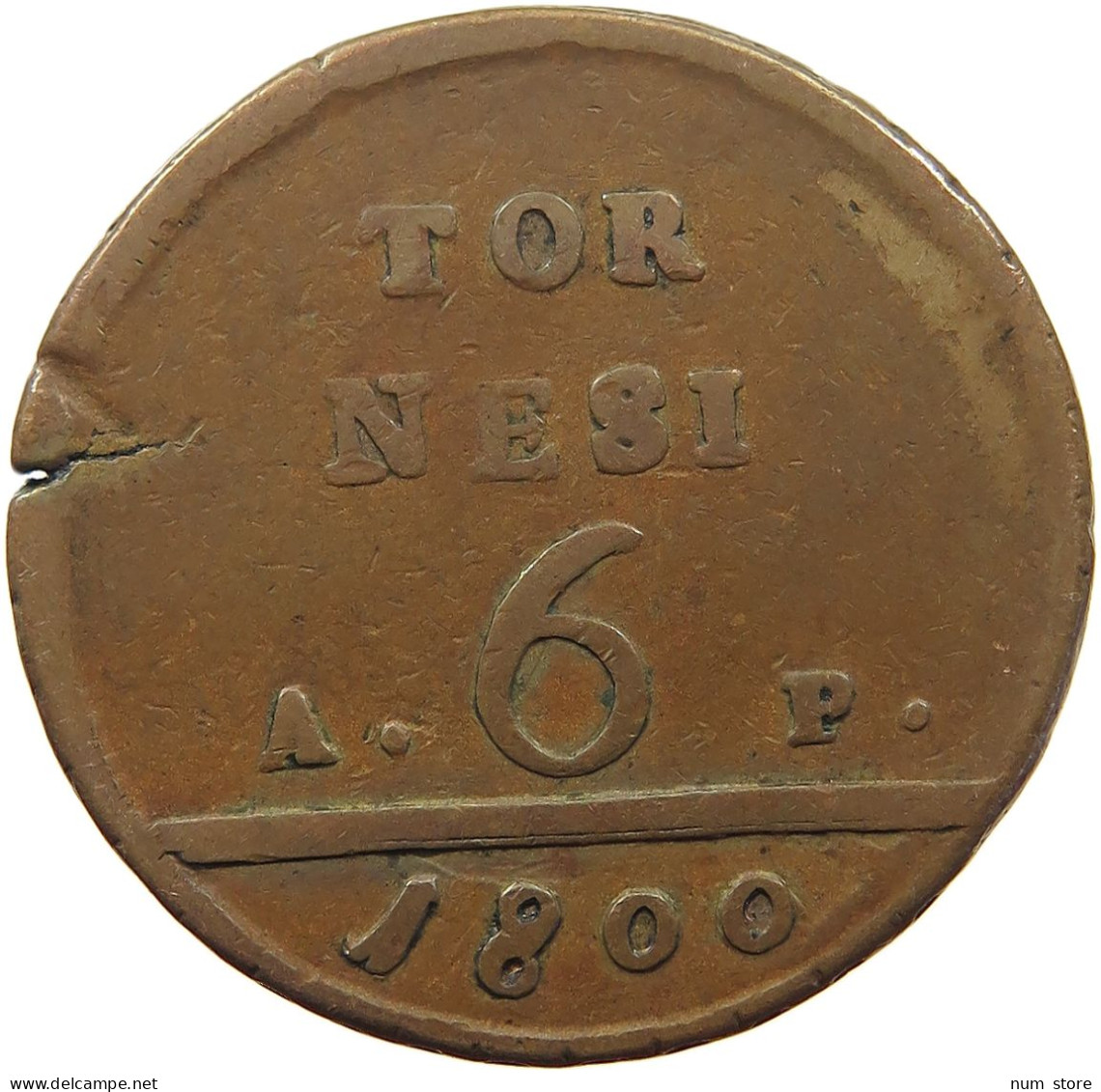 ITALY STATES NAPLES 6 TORNESI 1800 Ferdinando IV (I) Di Borbone, 1759-1816 #a002 0239 - Neapel & Sizilien