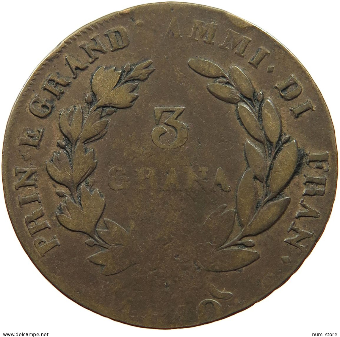 ITALY STATES NAPLES 3 GRANA 1810 JOACHIM MURAT #t061 0319 - Neapel & Sizilien