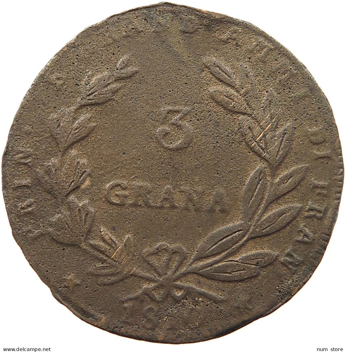 ITALY STATES NAPLES 3 GRANA 1810 JOACHIM MURAT #t084 0209 - Neapel & Sizilien