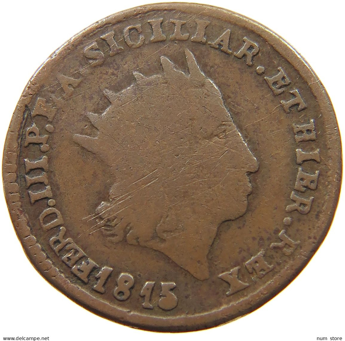 ITALY STATES NAPLES 2 GRANA 1815  #t100 0153 - Napels & Sicilië