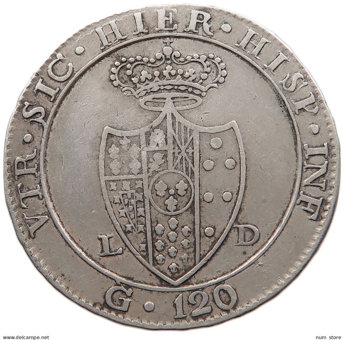 ITALY STATES NAPLES 120 GRANA 1805 Ferdinando IV (I) Di Borbone, 1759-1816 #t012 0057 - Naples & Sicile