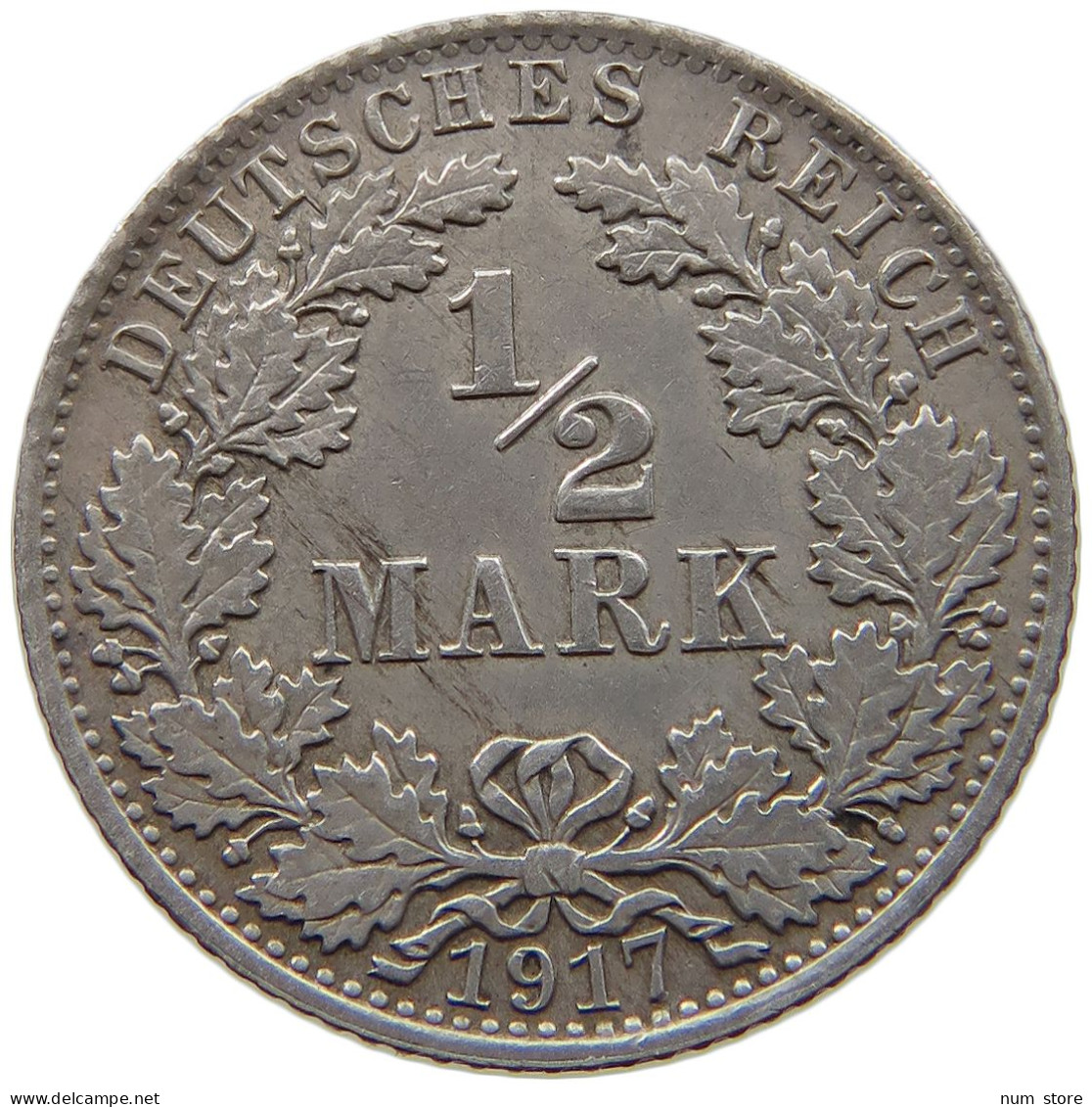 KAISERREICH 1/2 MARK 1917 A  #a081 0849 - 1/2 Mark